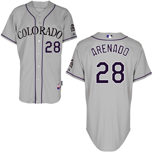 Rockies #28 Nolan Arenado Grey Cool Base Stitched Youth MLB Jersey