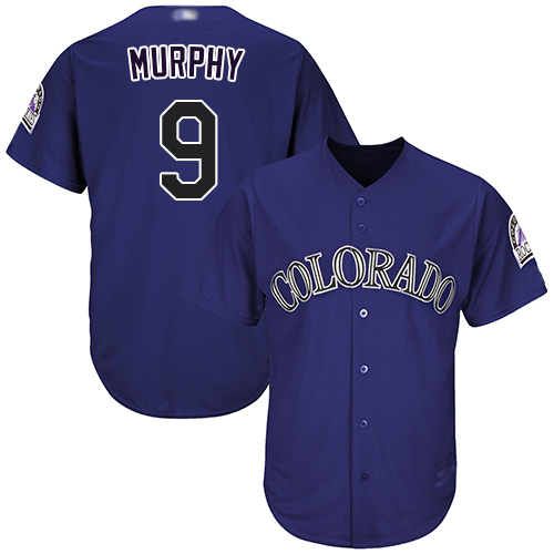 Rockies #9 Daniel Murphy Purple Cool Base Stitched Youth Baseball Jersey