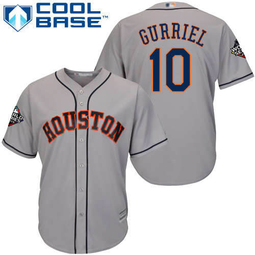 Astros #10 Yuli Gurriel Grey Cool Base 2019 World Series Bound Stitched Youth Baseball Jersey