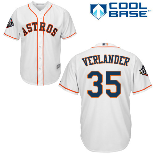 Astros #35 Justin Verlander White Cool Base 2019 World Series Bound Stitched Youth Baseball Jersey