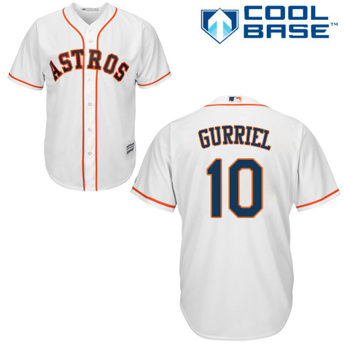 Astros #10 Yuli Gurriel White Cool Base Stitched Youth MLB Jersey - Click Image to Close