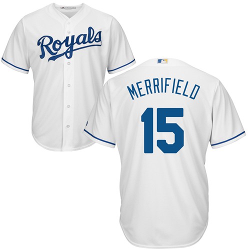 Royals #15 Whit Merrifield White Cool Base Stitched Youth MLB Jersey