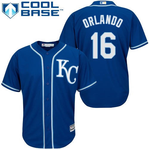 Royals #16 Paulo Orlando Royal Blue Cool Base Stitched Youth MLB Jersey