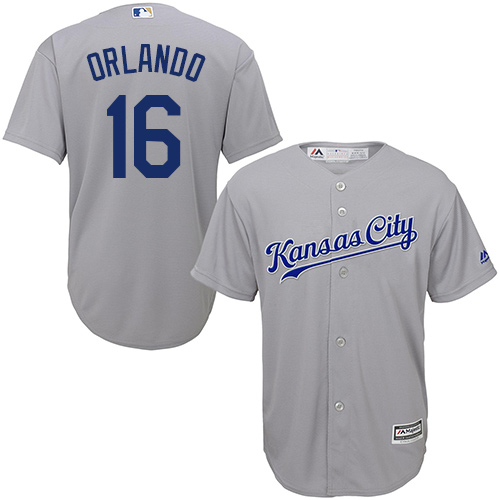 Royals #16 Paulo Orlando Grey Cool Base Stitched Youth MLB Jersey