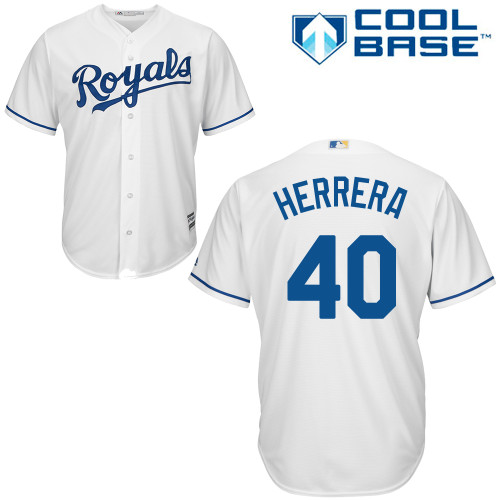 Royals #40 Kelvin Herrera White Cool Base Stitched Youth MLB Jersey - Click Image to Close