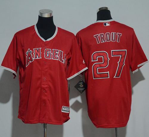 Angels #27 Mike Trout Red Cool Base Stitched Youth MLB Jersey