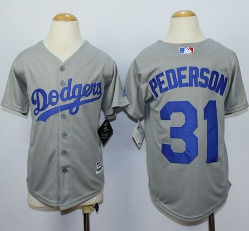 Dodgers #31 Joc Pederson Grey Cool Base Stitched Youth MLB Jersey