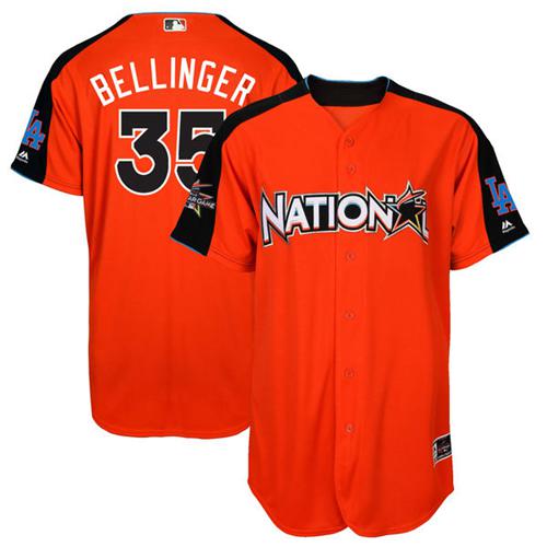 Dodgers #35 Cody Bellinger Orange 2017 All-Star National League Stitched Youth MLB Jersey - Click Image to Close