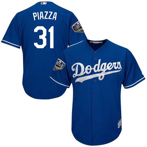 Dodgers #31 Mike Piazza Blue Cool Base 2018 World Series Stitched Youth MLB Jersey