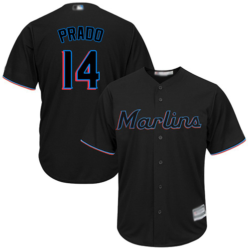 Marlins #14 Martin Prado Black Cool Base Stitched Youth MLB Jersey - Click Image to Close