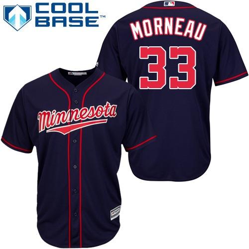 Twins #33 Justin Morneau Stitched Navy Blue Cool Base Youth MLB Jersey