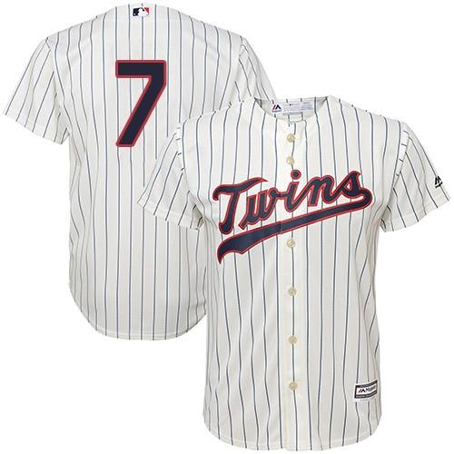 Twins #7 Joe Mauer Cream Stitched Youth MLB Jersey