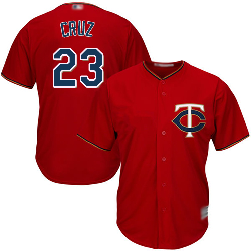 Twins #23 Nelson Cruz Red Cool Base Stitched Youth Baseball Jersey - Click Image to Close