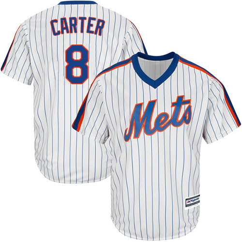 Mets #8 Gary Carter White(Blue Strip) Alternate Cool Base Stitched Youth MLB Jersey - Click Image to Close