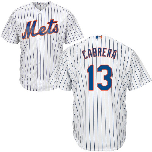 Mets #13 Asdrubal Cabrera White(Blue Strip) Cool Base Stitched Youth MLB Jersey