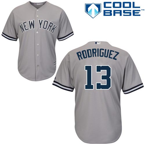 Yankees #13 Alex Rodriguez Stitched Grey Youth MLB Jersey