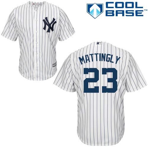 Yankees #23 Don Mattingly White Cool Base Stitched Youth MLB Jersey - Click Image to Close