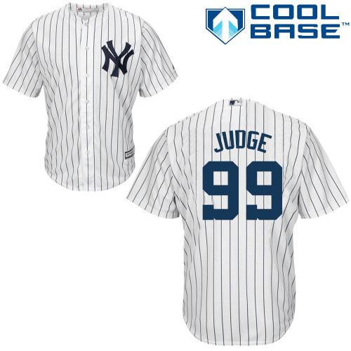 Yankees #99 Aaron Judge White Cool Base Stitched Youth MLB Jersey - Click Image to Close