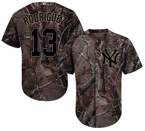 Yankees #13 Alex Rodriguez Camo Realtree Collection Cool Base Stitched Youth MLB Jersey