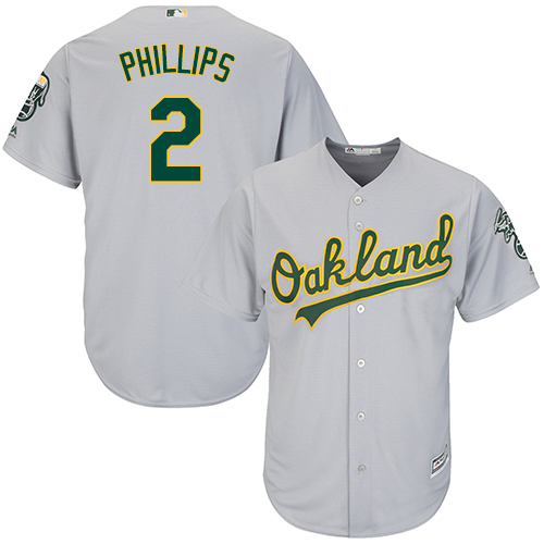 Athletics #2 Tony Phillips Grey Cool Base Stitched Youth MLB Jersey