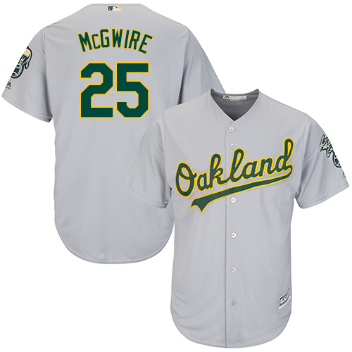 Athletics #25 Mark McGwire Grey Cool Base Stitched Youth MLB Jersey - Click Image to Close