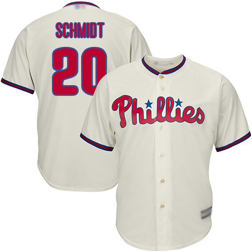 Phillies #20 Mike Schmidt Cream Cool Base Stitched Youth MLB Jersey