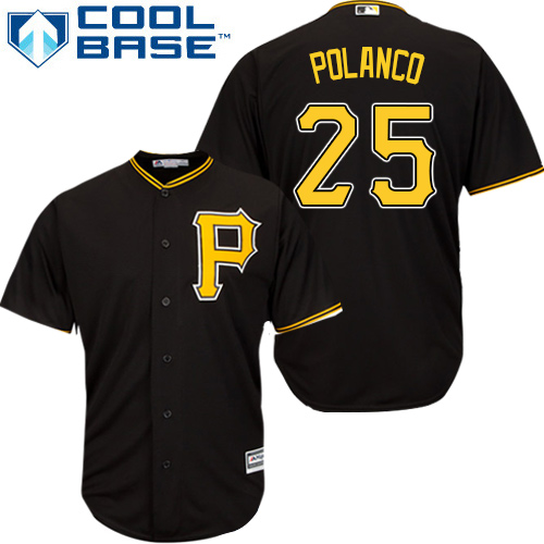 Pirates #25 Gregory Polanco Black Cool Base Stitched Youth MLB Jersey