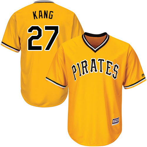 Pirates #27 Jung-ho Kang Gold Cool Base Stitched Youth MLB Jersey - Click Image to Close