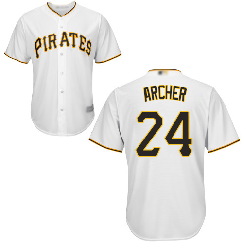 Pirates #24 Chris Archer White Cool Base Stitched Youth Baseball Jersey - Click Image to Close