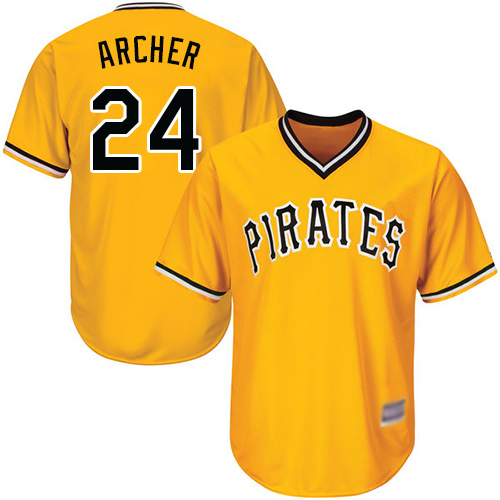 Pirates #24 Chris Archer Gold Cool Base Stitched Youth Baseball Jersey - Click Image to Close