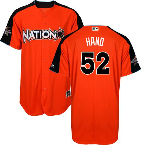 Padres #52 Brad Hand Orange 2017 All-Star National League Stitched Youth MLB Jersey - Click Image to Close