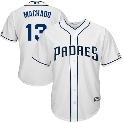 Padres #13 Manny Machado White Cool Base Stitched Youth MLB Jersey