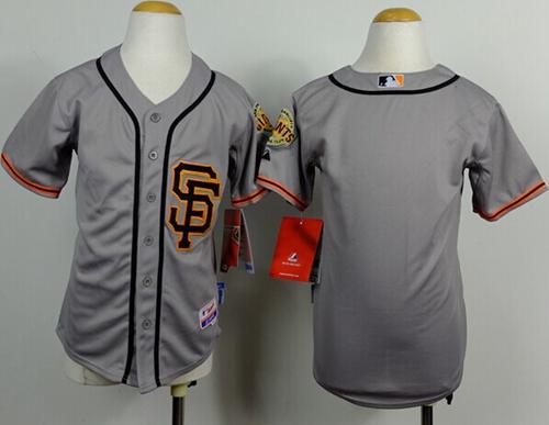 Giants Blank Grey Road 2 Cool Base Stitched Youth MLB Jersey