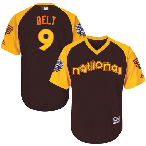 Giants #9 Brandon Belt Brown 2016 All-Star National League Stitched Youth MLB Jersey - Click Image to Close