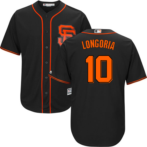 Giants #10 Evan Longoria Black Alternate Cool Base Stitched Youth MLB Jersey