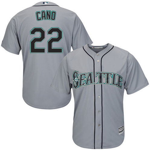 Mariners #22 Robinson Cano Grey Cool Base Stitched Youth MLB Jersey - Click Image to Close