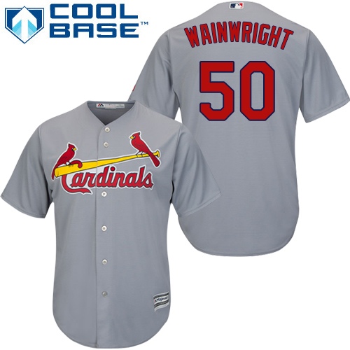 Cardinals #50 Adam Wainwright Grey Cool Base Stitched Youth MLB Jersey