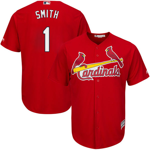 Cardinals #1 Ozzie Smith Red Cool Base Stitched Youth MLB Jersey - Click Image to Close