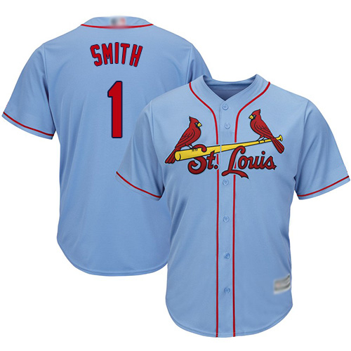 Cardinals #1 Ozzie Smith Light Blue Cool Base Stitched Youth MLB Jersey - Click Image to Close