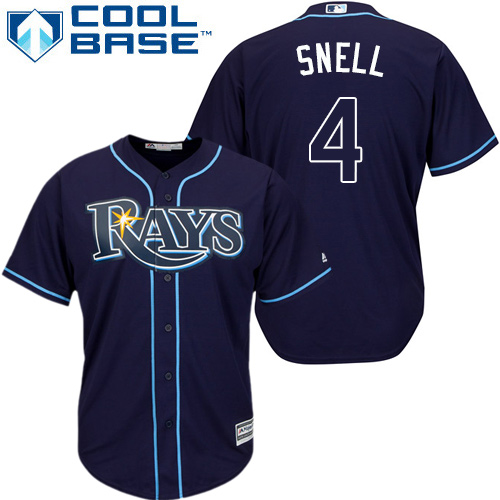 Rays #4 Blake Snell Dark Blue Cool Base Stitched Youth MLB Jersey - Click Image to Close