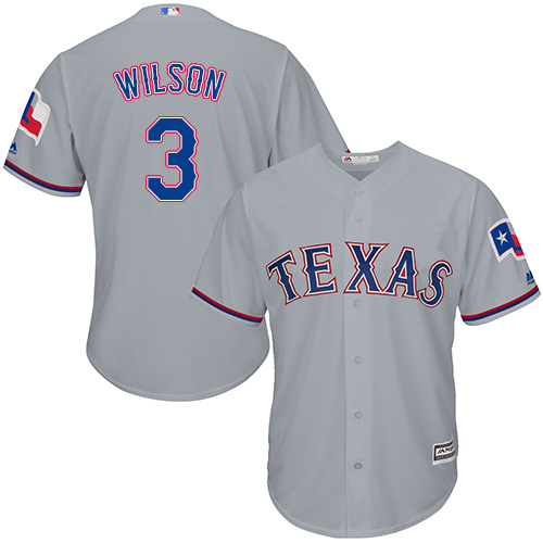 Rangers #3 Russell Wilson Grey Cool Base Stitched Youth MLB Jersey - Click Image to Close