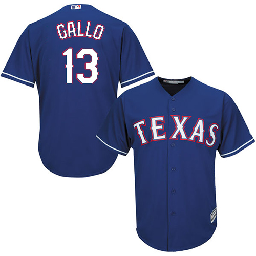 Rangers #13 Joey Gallo Blue Cool Base Stitched Youth MLB Jersey - Click Image to Close