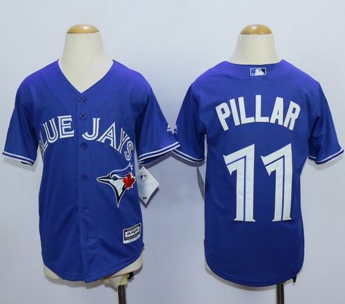 Blue Jays #11 Kevin Pillar Blue Cool Base Stitched Youth MLB Jersey