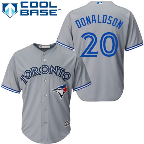 Blue Jays #20 Josh Donaldson Grey Cool Base Stitched Youth MLB Jersey - Click Image to Close