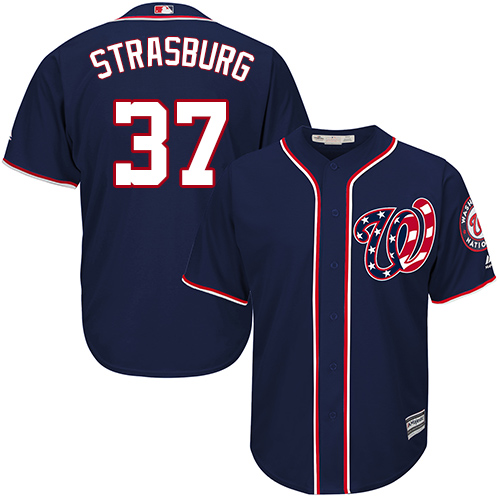 Nationals #37 Stephen Strasburg Blue Cool Base EStitched Youth MLB Jersey