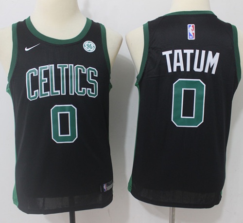 Nike Celtics #0 Jayson Tatum Black Youth NBA Swingman Statement Edition Jersey