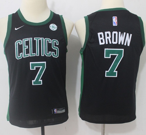 Nike Celtics #7 Jaylen Brown Black Youth NBA Swingman Statement Edition Jersey - Click Image to Close