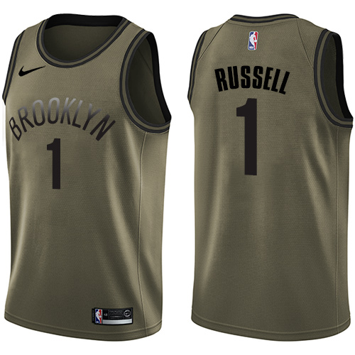 Nike Nets #1 D'Angelo Russell Green Salute to Service Youth NBA Swingman Jersey