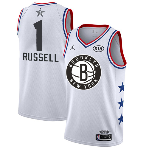 Nike Nets #1 D'Angelo Russell White Youth NBA Jordan Swingman 2019 All-Star Game Jersey