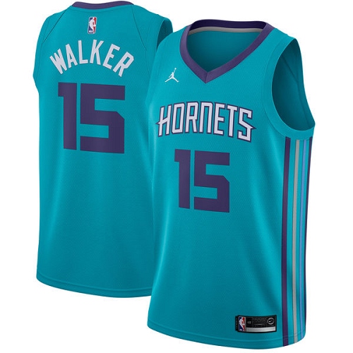 Nike Hornets #15 Kemba Walker Teal Youth NBA Jordan Swingman Icon Edition Jersey